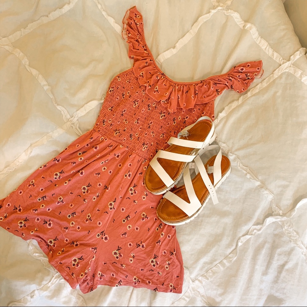 Floral Shrilled Romper